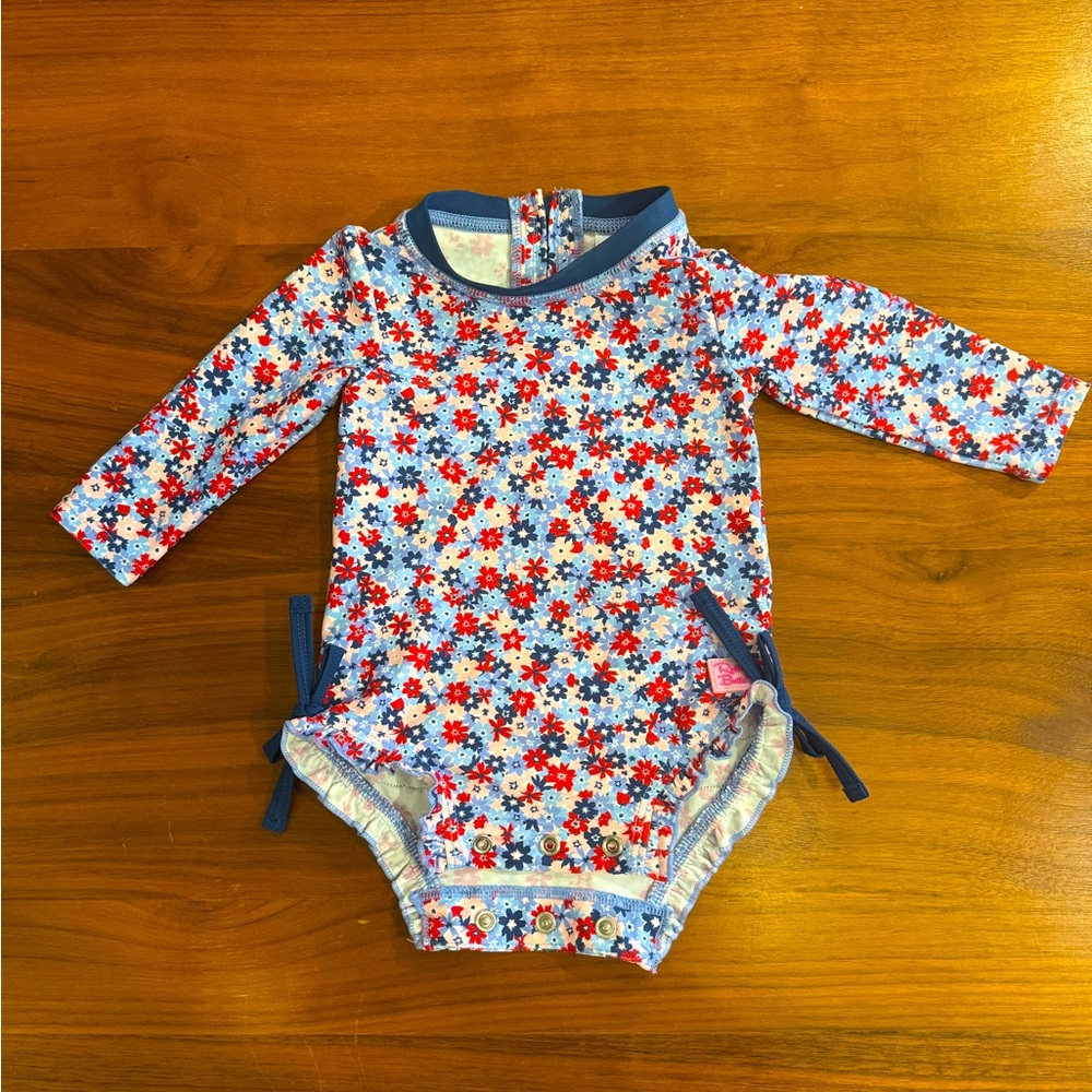 Ruffle Butts Swimsuit & Hat, 3-6m